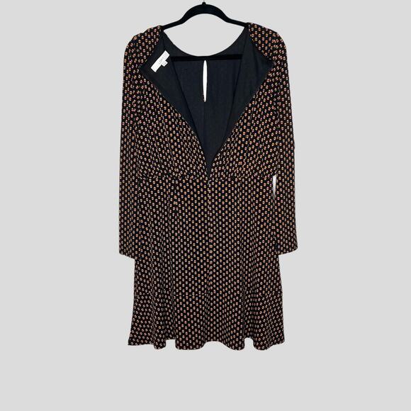 Loft Ann Taylor Key Hole Cutout Dress Mini Florals Long Sleeve Career Size 8 - Picture 4 of 10